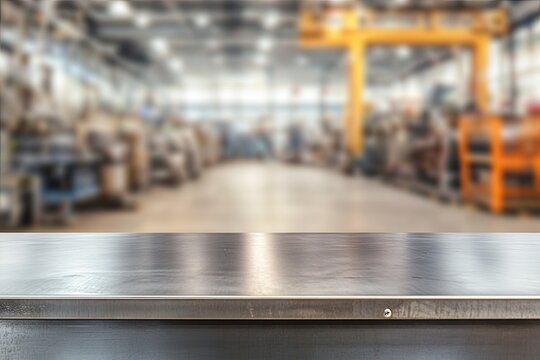 Industrial workspace top view