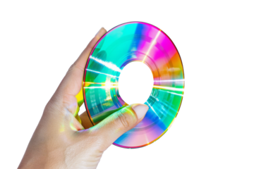 Hand Holding Reflective CD	
