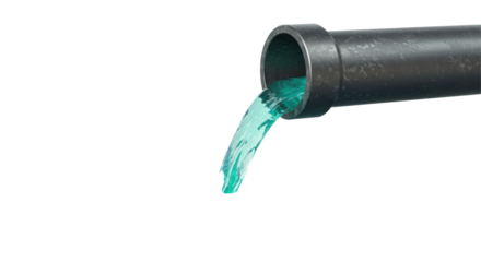 Isolated Water Flowing from Pipe