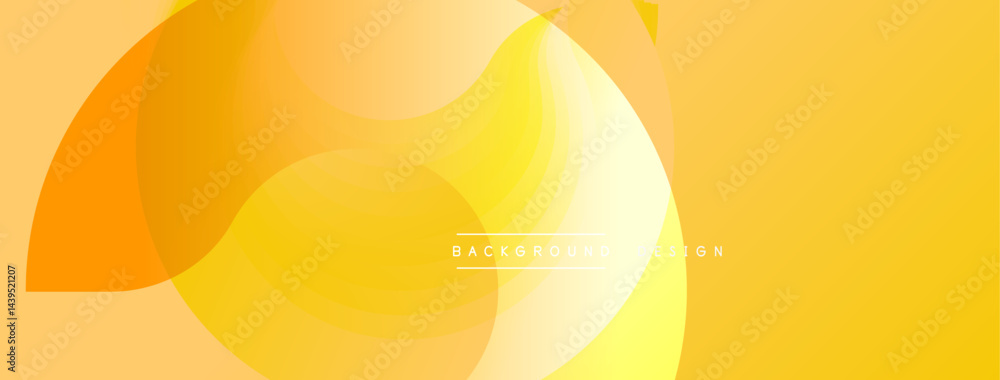 Aufkleber Abstract yellow background. Overlapping circles create dynamic, smooth gradients. Modern design for digital projects, presentations.