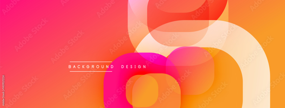 Poster Abstract composition. Overlapping circles, gradients, vibrant colors create modern visual effect. Minimalist design, smooth transitions.