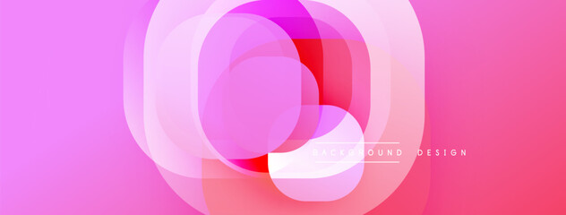 Abstract pink design. Overlapping circles create dynamic visual effect. Gradient shades offer smooth transition, modern aesthetic.