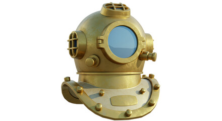 Naklejka premium Isolated Old Diving Helmet