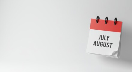 Summer Camps Calendar Page for Presentation Showing July August