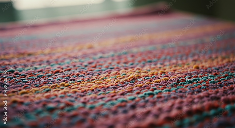 Poster a colorful blanket with a striped pattern