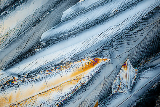 Macro view of erythritol crystals showcasing unique details and textures