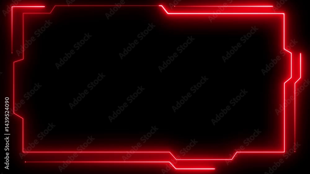 Poster abstract background of technology hud or head-up display frame isolated on black background. 4k anim