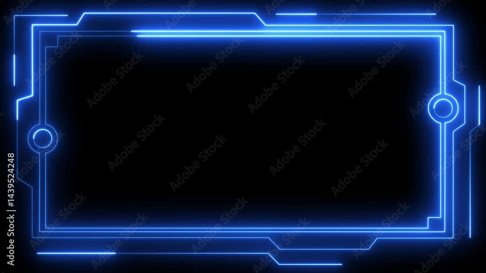 Poster abstract background of technology hud or head-up display frame isolated on black background. 4k anim