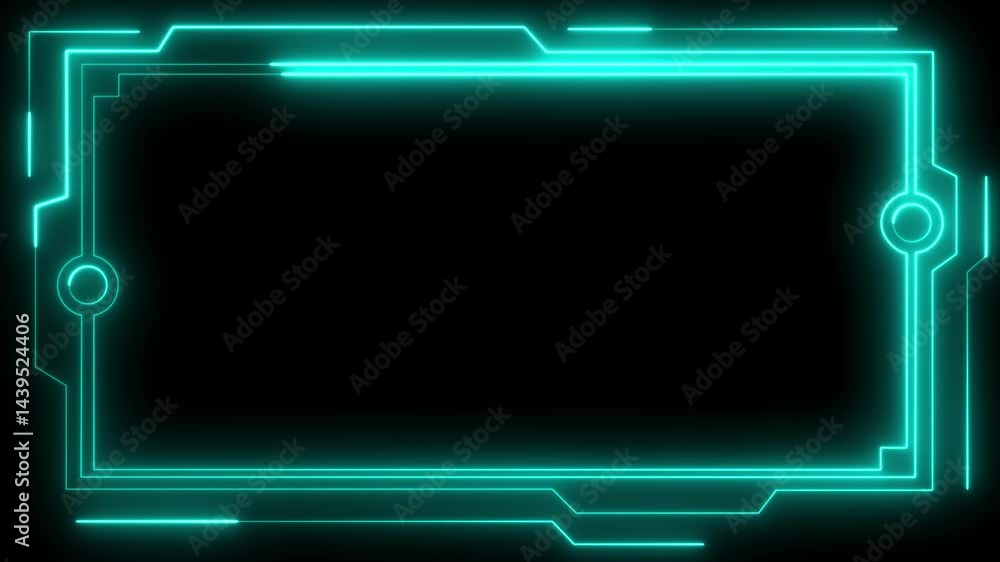 Poster abstract background of technology hud or head-up display frame isolated on black background. 4k anim