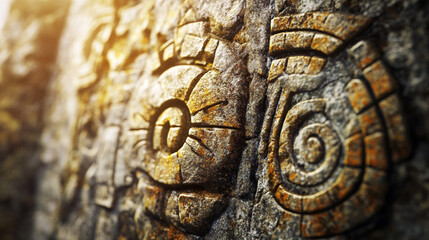 Naklejka premium Traces of alien civilizations mysterious ancient geometric wonders, Generative AI 