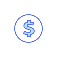 Monochromatic Icon of a Dollar Sign Symbolizing Financial Transactions and Wealth in Digital Business Context