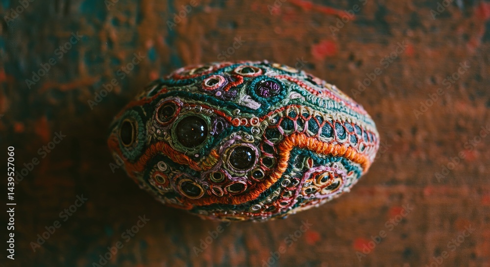 Aufkleber A colorful, multi-colored ball with a pattern of dots and lines