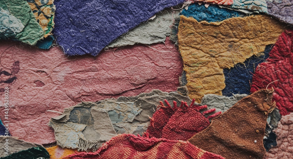 Poster a pile of colorful fabric with a variety of textures and patterns