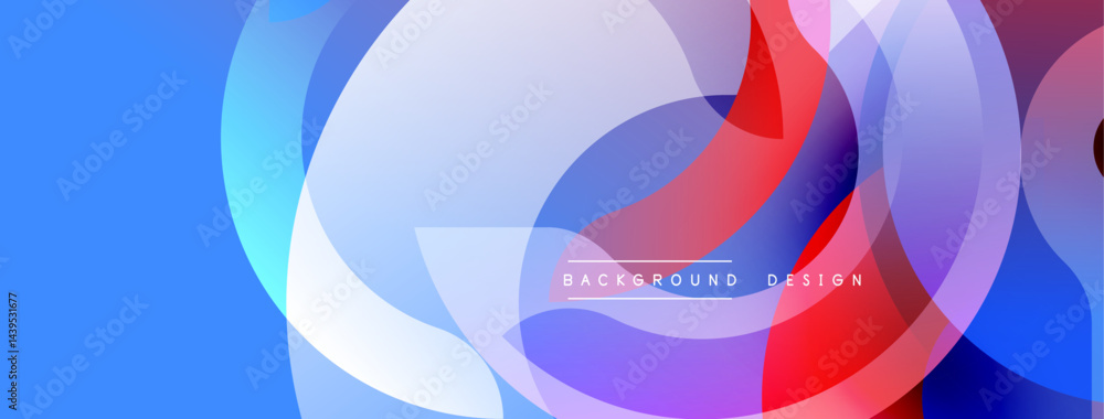 Leinwandbilder Abstract circles overlap, creating vibrant blue, red, purple gradients. Modern design element for backgrounds, presentations.