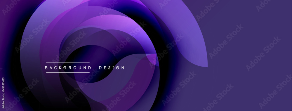 Fototapete Abstract purple layers create swirling dynamic composition. Gradient shades offer modern visual effect. Minimalist design suits backgrounds.