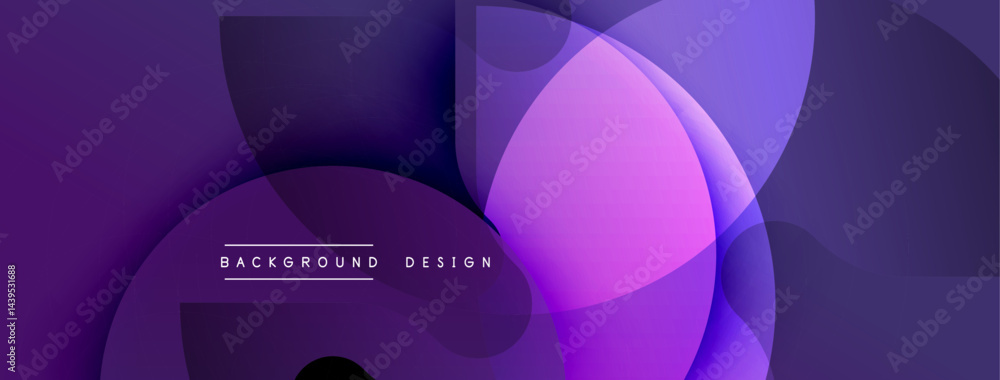 Aufkleber abstract purple design features overlapping circles, gradients. modern aesthetic suitable for digita