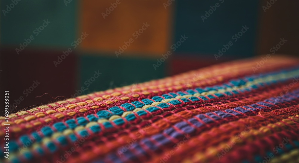Aufkleber a colorful blanket with a striped pattern