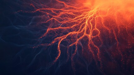 An abstract interpretation of the human nervous system, AI Generative.