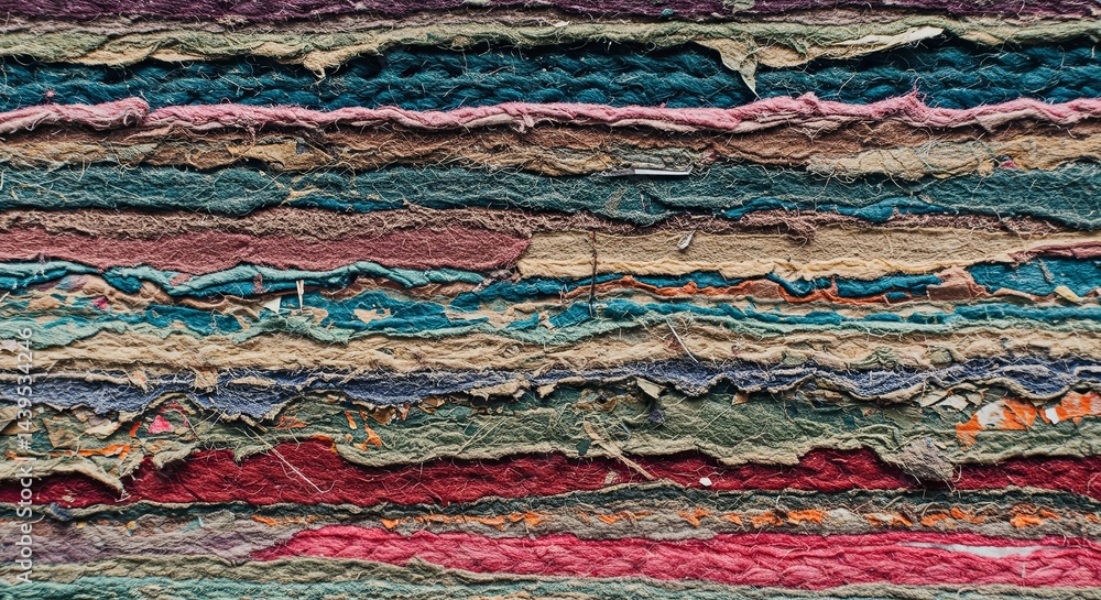 Poster a colorful piece of fabric with a lot of different colors and textures