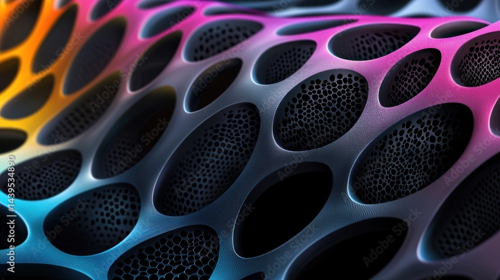 Canvas Prints abstract vibrant colorful perforated wave structure