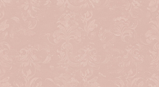 Fototapeta Subtle baroque pattern on pastel pink backdrop, elegant and vintage aesthetic