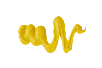 mustard spilled out isolated on white or transparent png