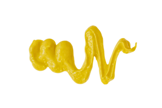 mustard spilled out isolated on white or transparent png