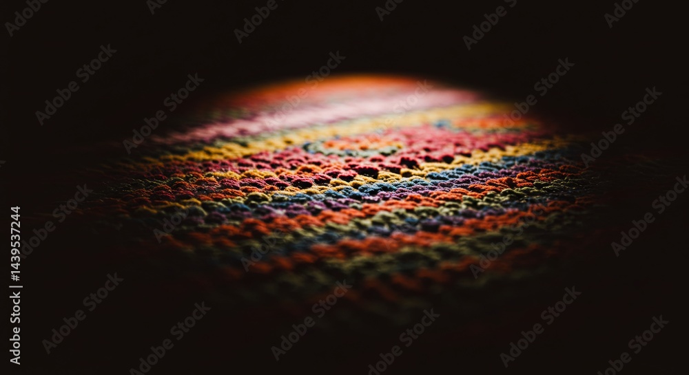 Aufkleber A close up of a colorful carpet with a dark background