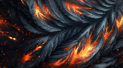 Fototapeta premium Fiery plumage pattern