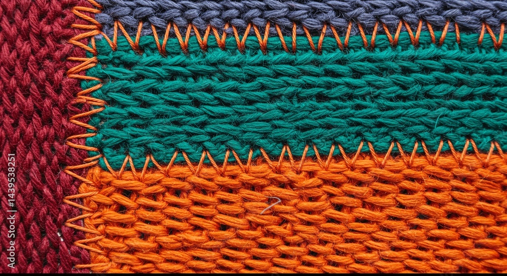 Poster a colorful knit fabric with a striped pattern