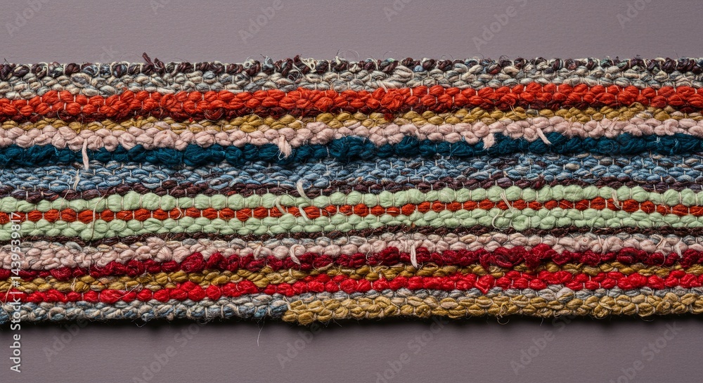 Poster a colorful, multi-colored piece of fabric with a striped pattern