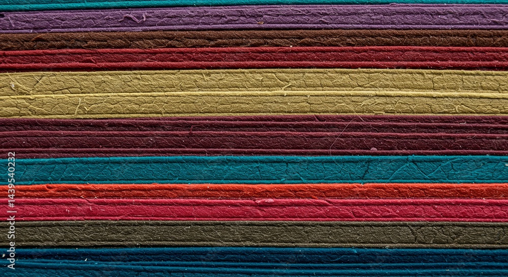 Aufkleber A stack of colorful paper with a striped pattern