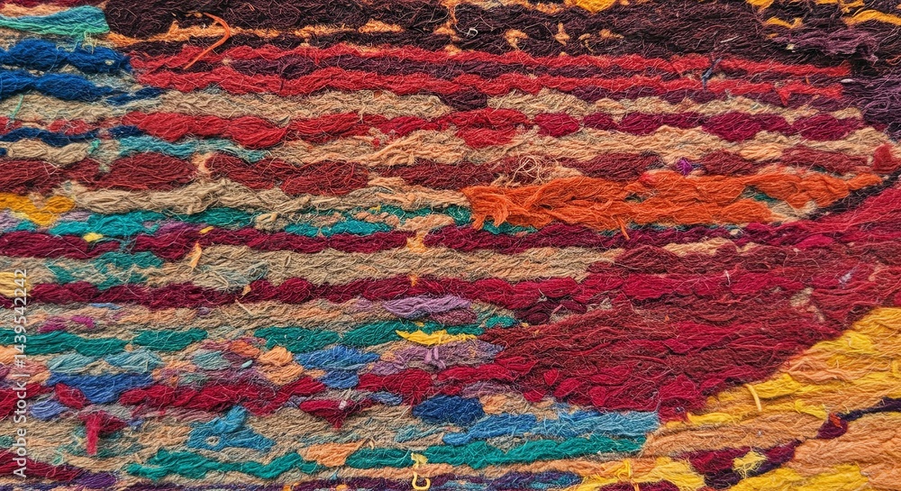 Aufkleber a colorful rug with many different colors and patterns