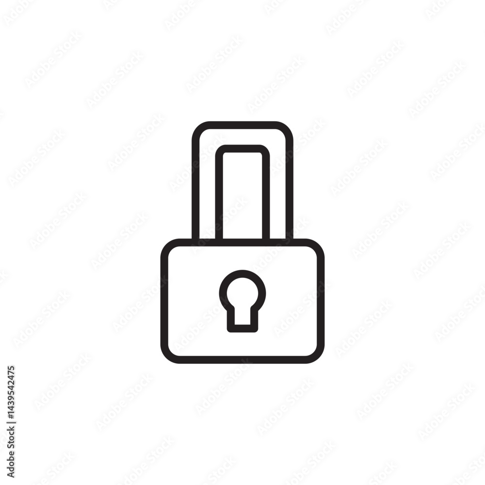 Poster minimalist icon of a padlock with keyhole representing security and protection in digital and physic