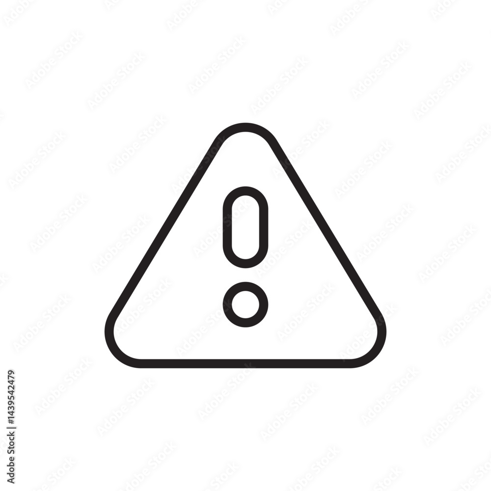 Poster warning triangle icon with exclamation mark for safety alerts and notifications in digital marketing