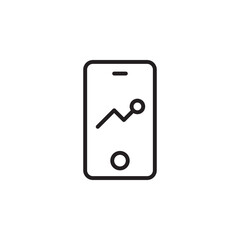 Smartphone Icon Displaying Data Analysis and Growth Graph for Internet Marketing and SEO Strategies in a Digital Business Environment