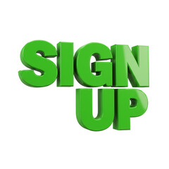 Modern Green Sign Up Word Art Register Join Subscribe Enroll Now