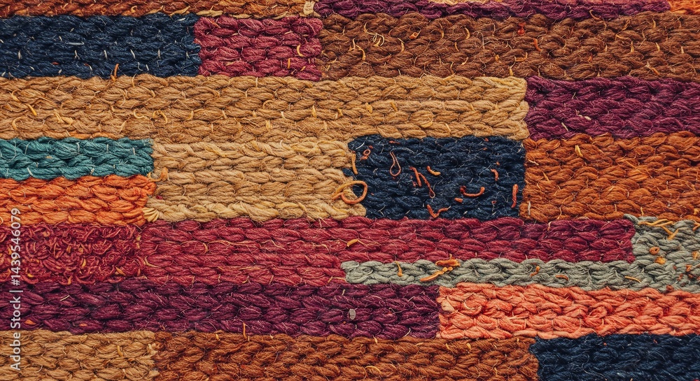 Aufkleber a colorful rug with a variety of colors and patterns