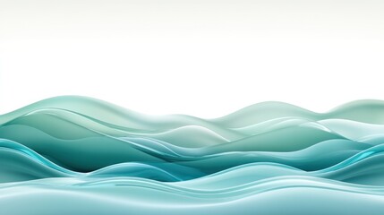 Obraz premium Serene teal waves of liquid motion create a tranquil abstract landscape.