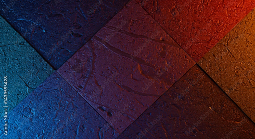 Aufkleber a colorful background with a dark blue square in the middle