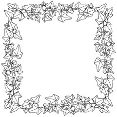 ツタの葉でできたリース　正方形　1色