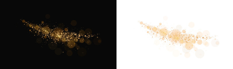 Elegant Gold Dust Particle Swirl PNG for Luxury, Magic, and Holiday Themes