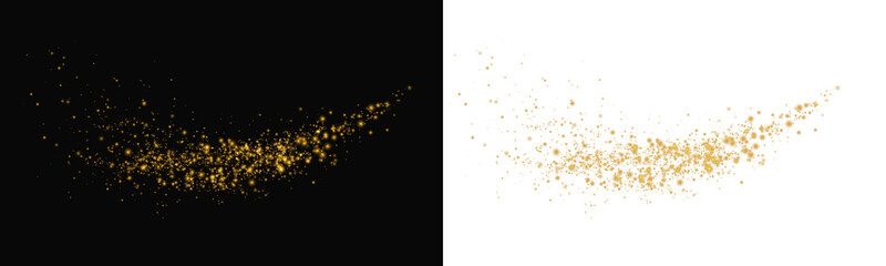 Shiny Gold Glitter Scatter Effect Overlay PNG for Glamorous Decorations © andreu1990