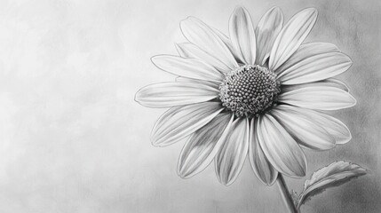 A realistic pencil drawing of a flower with shading