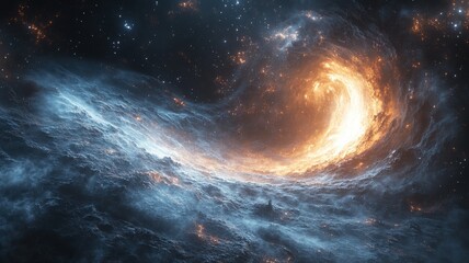 Galactic Vortex: Cosmic Nebula in Deep Space galaxy nebula space cosmos universe stars vortex spiral