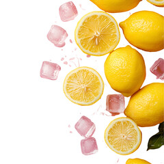 Fresh Lemons and Ice Cubes Refreshing Summer Drink