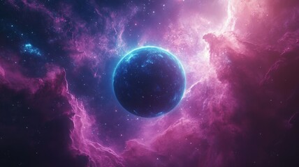 Obraz premium Nebula Planet - Cosmic Fantasy Background nebula planet galaxy space universe cosmos cosmic fantasy