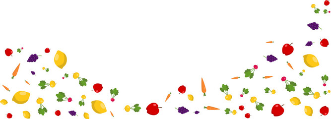 Vegetable & Fruit Pattern Border