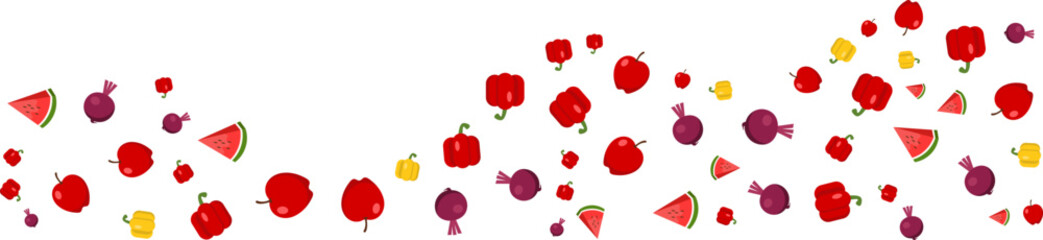 Vegetable & Fruit Pattern Border