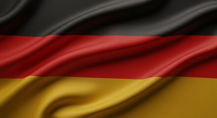 Obraz premium Waving German Flag Fabric Texture Background Symbolizing National Pride